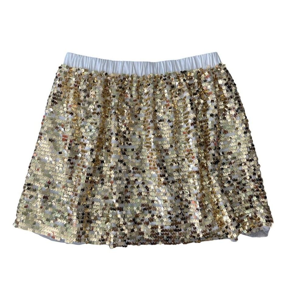 Crewcuts Girls Gold Sequin Lined Holiday / Dress Up Skirt Size 14